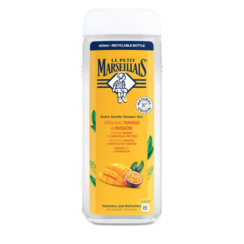 PETIT MARSEILLAIS, Mango Çarkıfelek Meyvesi 400ml Duş Jeli, Sarı