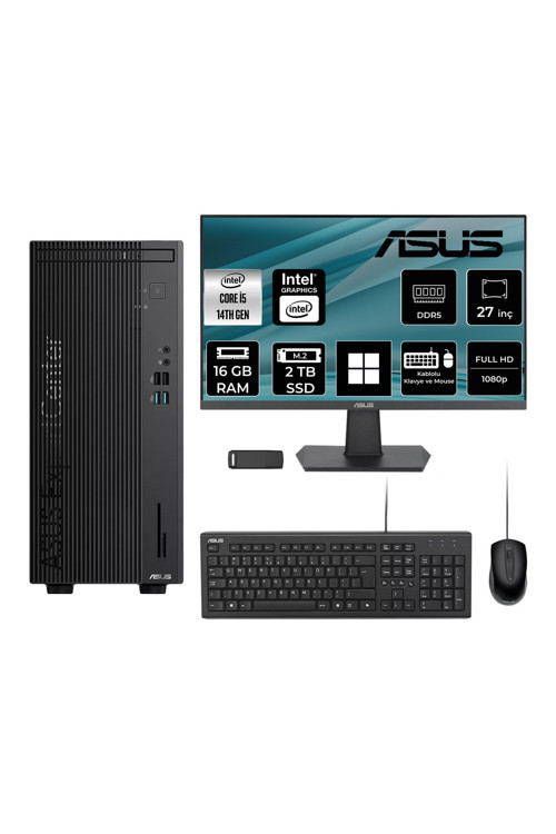 ExpertCenter D501MER Core i5 14500 16GB RAM 2TB SSD 27" FHD Win11 Home DI51000B0D100P923 Masaüstü Bilgisayar + PER4 USB Bellek
