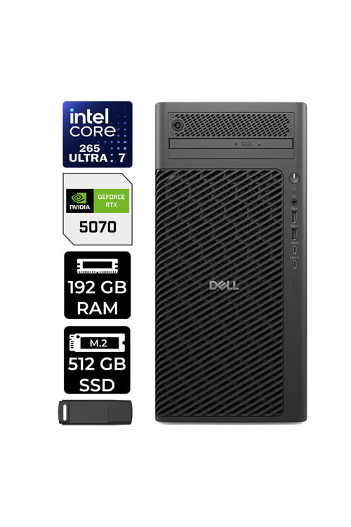 Pro Max T2 Core Ultra 7 265 RTX 5070 12GB 192GB RAM 512GB SSD Win11 Home FCT2250416P391 Masaüstü İş İstasyonu + PER4 USB Bellek