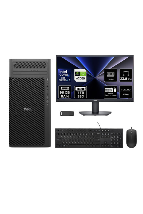 Pro Max T2 Core Ultra 7 265 RTX 2000 Ada 16GB 96GB RAM 1TB SSD 23.8" FHD FreeDOS FCT22506P614 Masaüstü İş İstasyonu + PER4 USB Bellek