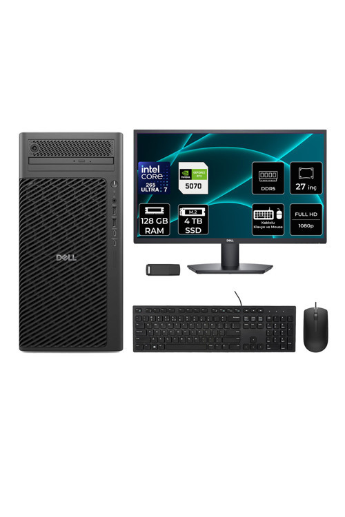 Pro Max T2 Core Ultra 7 265 RTX 5070 12GB 128GB RAM 4TB SSD 27" FHD FreeDOS FCT2250416P766 Masaüstü İş İstasyonu + PER4 USB Bellek