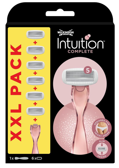 WILKINSON - Intuition Complete | Shave | Razor Handle + 6 Refill,Pembe,