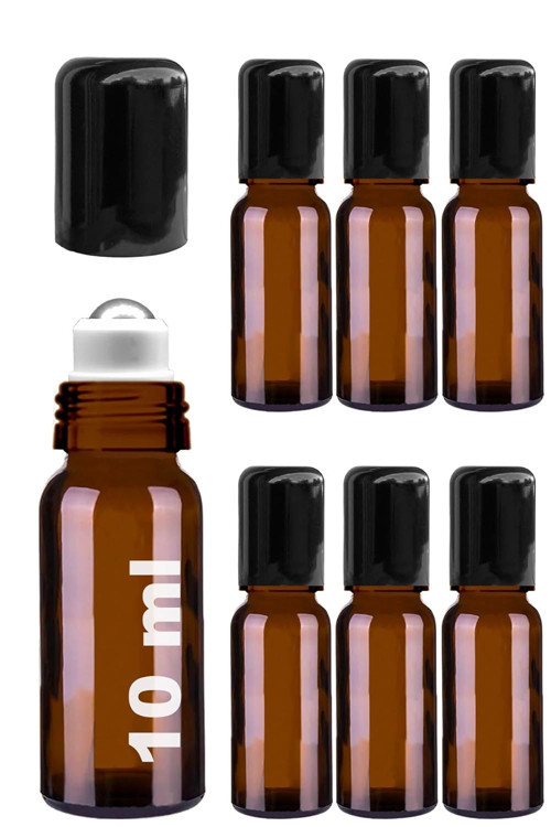 10 ml Roll Şişesi 10 Sızdırmaz Kapaklı Şişe 6 Adet (, 10)