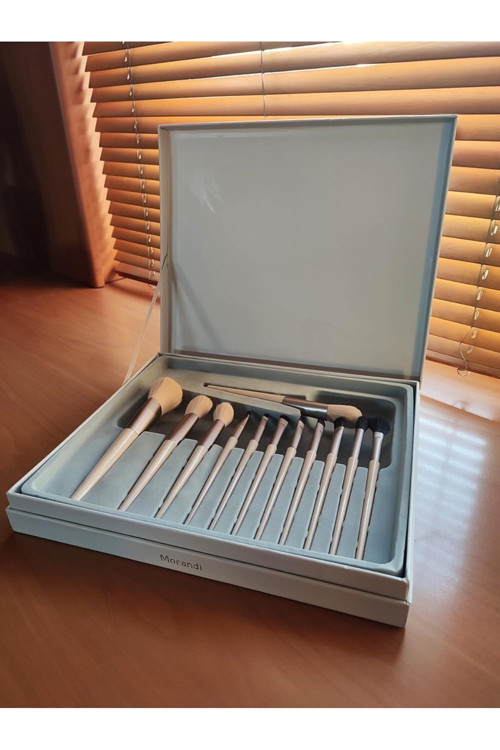 Morandi Series Büyük Boy Özel Kaliteli Kutulu 12 Makyaj Fırçası Seti