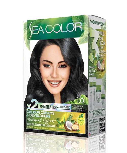 Amonyaksız, Vegan, Doğal, Besleyici Kalıcı Saç Boyası%100 Kapama (1 2 x 50 ml