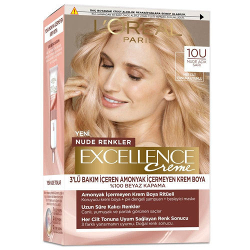 Excellence Nude Renkler Saç Boyası - 10U Nude Açık Sarı