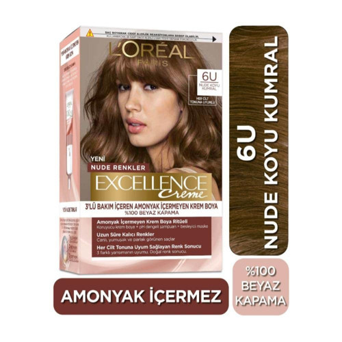 Excellence Nude Renkler Saç Boyası - 6U Nude Koyu Kumral