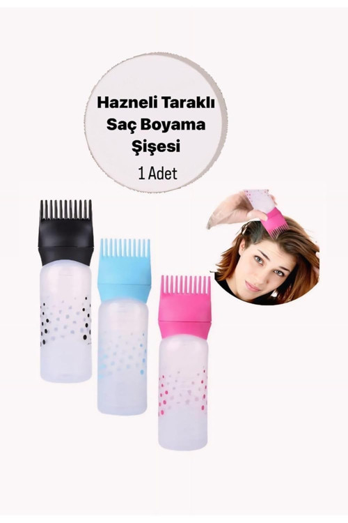 Taraklı Dip Boyası Sürme Aparatı Şişesi Saç Boyama Bakım Yağı Uygulama Şişesi