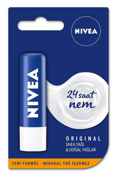 Original Dudak Bakım Kremi (4,8 gr), Saat Nem, Shea Yağı Doğal Yağlar, Boyu Yum