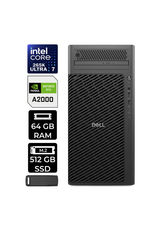 Pro Max T2 Core Ultra 7 265K RTX 2000 Ada 16GB 64GB RAM 512GB SSD FreeDOS FCT22507P319 Masaüstü İş İstasyonu + PER4 USB Bellek