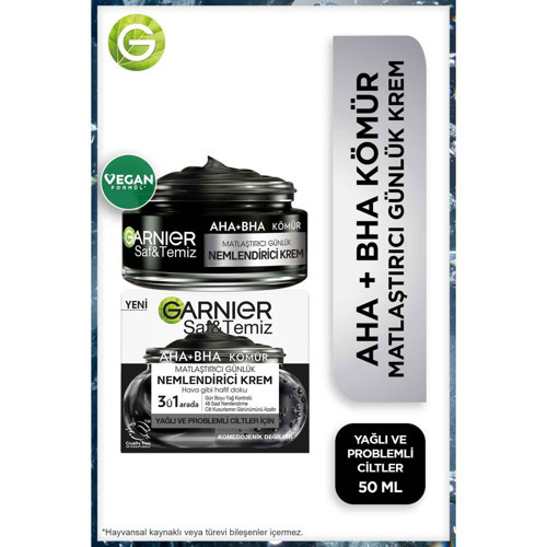 Saf Kömür Matlaştırıcı Günlük Nemlendirici 50ML