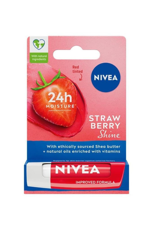 Dudak Bakım Kremi Dudak Parlatıcı 4.8gr, Çilek Kokusu, Saat Nemlendirici, Hafif