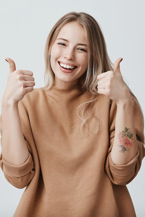 Gül Geçici Dövme,Geçici Tattoo,Vücut Dövme,Kol Bilek Dövme,Boyun Dövme,Sırt Dövme