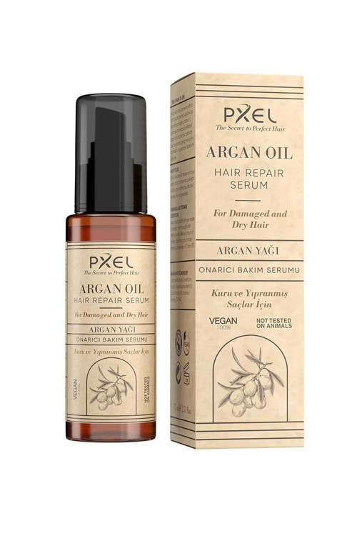 Saç Onarıcı Serum 75 ML – Argan Yağı, Hindistan Cevizi Yağı E Vitamini İçerikli | Yıpranmış,
