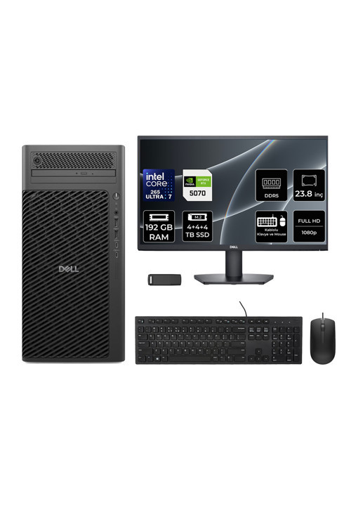 Pro Max T2 Core Ultra 7 265 RTX 5070 12GB 192GB RAM 12TB SSD 23.8" FHD FreeDOS FCT2250416P636 Masaüstü İş İstasyonu + PER4 USB Bellek