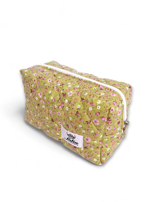 Makyaj Çantası | Makeup Bag | Kapitone Bakım Seyahat Çantası (Yeşil)
