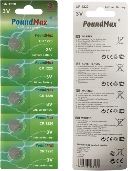 5 Adet CR1220 DL1220 1220 LIR1220 3V Lityum Pil Lityum Düğme Pil, Küçük cihazlar