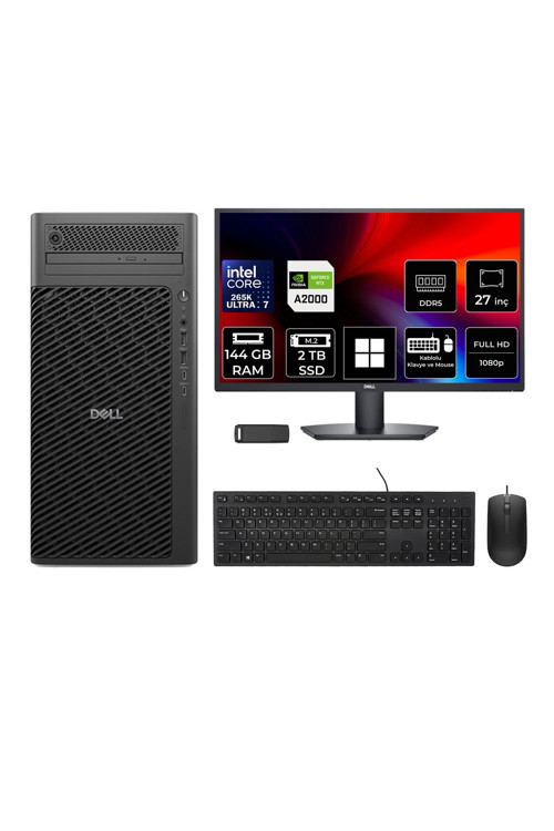 Pro Max T2 Core Ultra 7 265K RTX 2000 Ada 16GB 144GB RAM 2TB SSD 27" FHD Win11 Home FCT22507P819 Masaüstü İş İstasyonu + PER4 USB Bellek