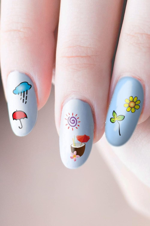 Mevsimler Tırnak Dövmesi, Tırnak Tattoo, Nail , Tırnak Sticker