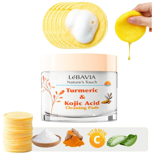 Kojik Asit Zerdeçal (Turmeric) Derinlemesine Yüz Temizleme Pedleri Eksfoliation Leke Karşıtı Aydı