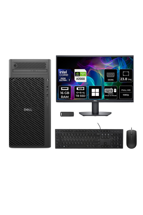 Pro Max T2 Core Ultra 7 265K RTX 2000 Ada 16GB 16GB RAM 12TB SSD 23.8" FHD Win11 Home FCT22507P642 Masaüstü İş İstasyonu + PER4 USB Bellek