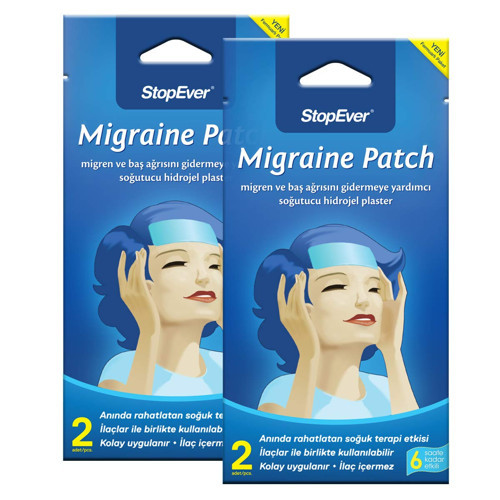 Migren Patch – Soğutucu Hidrojel Plaster, 2' | Migren & Baş Ağrısı İçin 6 Saat Etki