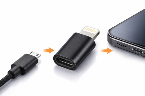 Samsung A04 Uyumlu Android Micro Usb Şarj Kablosunu Lightning E Çevirici
