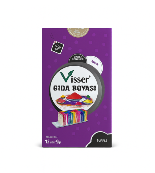 Visser Toz Gıda Boyası 9 Gr Mor (12 Li Paket)