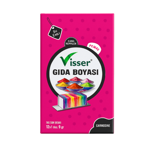 Visser Toz Gıda Boyası 9 Gr Pembe (12 Li Paket)