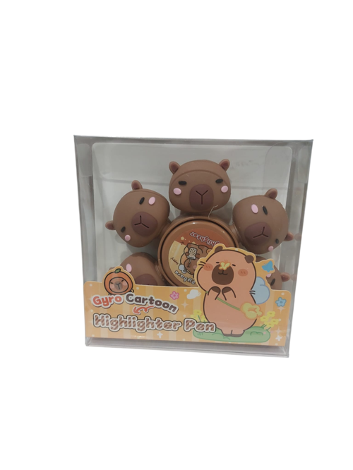 Fosforlu Kalem Stres Çarkı 6 Renk Set (Capybara) Jy-0088-04