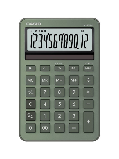 Ms-200Dq-Gn 12 Hane Puslu Yeşil Üstü Hesap Makinesi