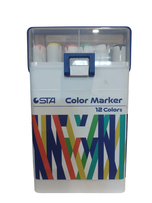 Çift Uçlu Alkol Bazlı Marker Kalem Çift Uçlu 1-7 Mm 12 Renk -910312