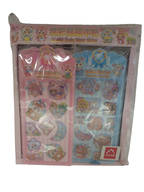 Sticker Plastik Süs Jy-0047-01 (1 Mavi + 1 Pembe)