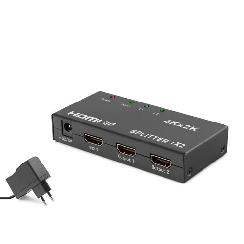 Hdx1295 Hdmi Splitter 4K 3D 1 In 2 Out - Siyah