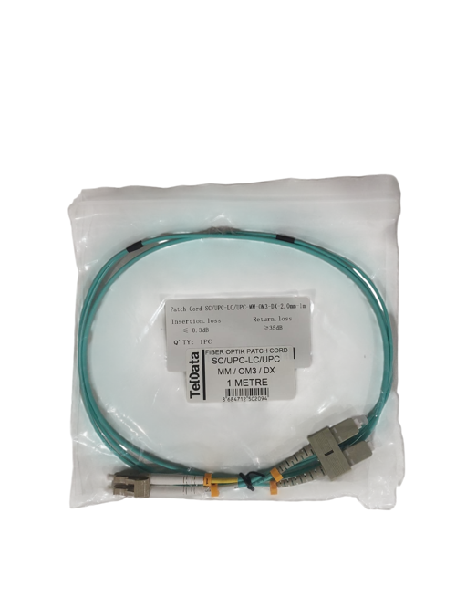 Tld-Sclcom31 Sc-Upc-Lc-Upc Mm Dx Om3 1 Metre Fiber Optik Patchcord