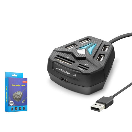 A068B Usb Combo Hub Kart Okuyucu 8 Port Siyah