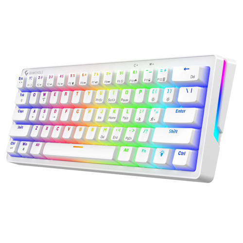 Ge2015 Poseidon Rgb Kablolu Us Layout Mekanik Beyaz Oyuncu Klavyesi