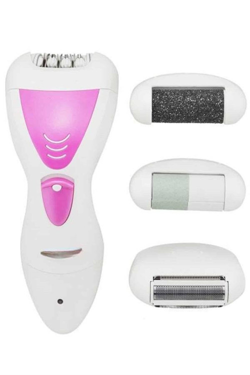 HK-7600 Epilasyon Makinesi - 4 Başlıklı Şarjlı Epilasyon Cihazı ve Tüy Bakım Seti