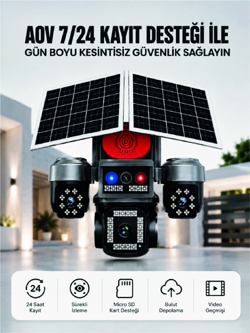 zeyta12 4g Sım Kartlı Uzaktan İzlemeli Akıllı Güvenlik Kamerası Çift Yönlü Ses zeytan45