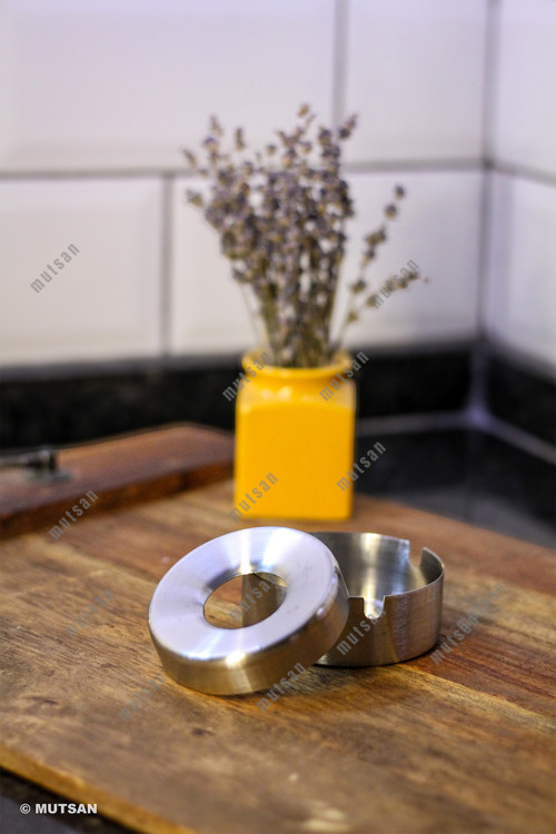 Paslanmaz Çelik Kapaklı Küllük / Kültablası Seti | 8 Cm 304 Kalite Küllük | Restoran, Kafe Ve Otel