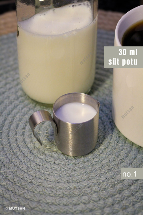 304 Paslanmaz Çelik Mini Sütlük No.1 - 30 ml | Küçük Krema ve Süt Potu | Pitcher | Süt Sunum Kabı