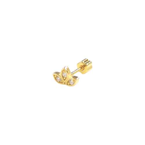 LOTUS GÜMÜŞ TRAGUS PIERCING - ALTIN SARI