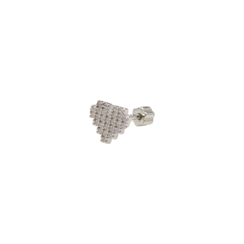 PİKSEL KALP GÜMÜŞ TRAGUS PIERCING - RODYUM BEYAZ