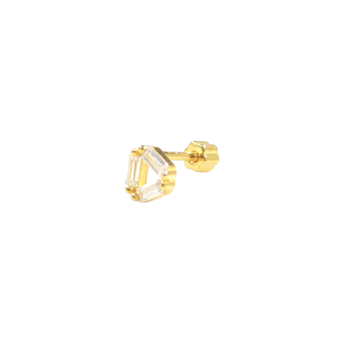BAGET ÜÇGEN GÜMÜŞ TRAGUS PIERCING - ALTIN SARI