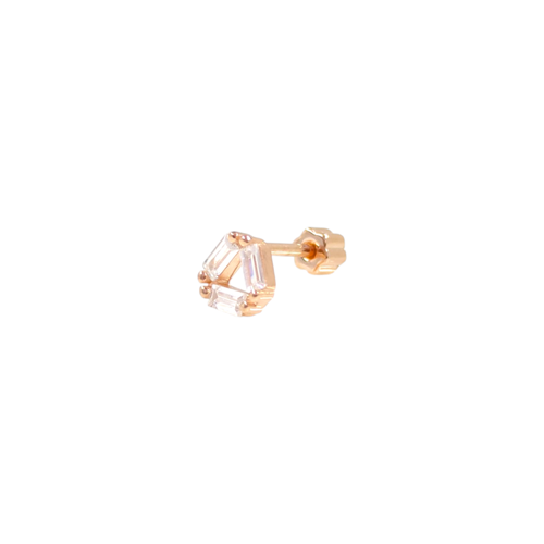 BAGET ÜÇGEN GÜMÜŞ TRAGUS PIERCING - ROSE BAKIR