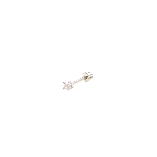 2 MM MİNİ TEK TAŞ GÜMÜŞ TRAGUS PIERCING - RODYUM BEYAZ