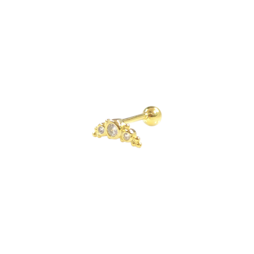 SIVAMA TAŞ HİLAL GÜMÜŞ TRAGUS PIERCING - ALTIN SARI