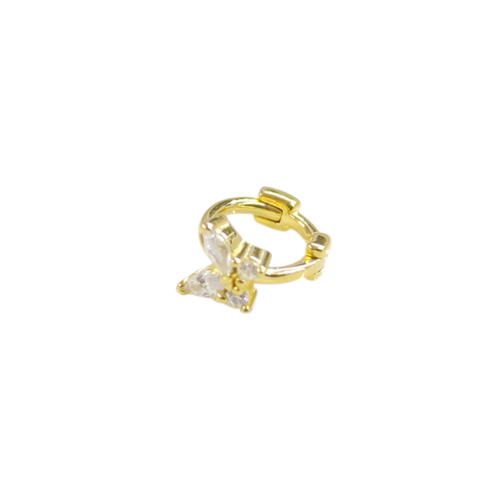 KELEBEK HALKA GÜMÜŞ TRAGUS PIERCING - ALTIN SARI
