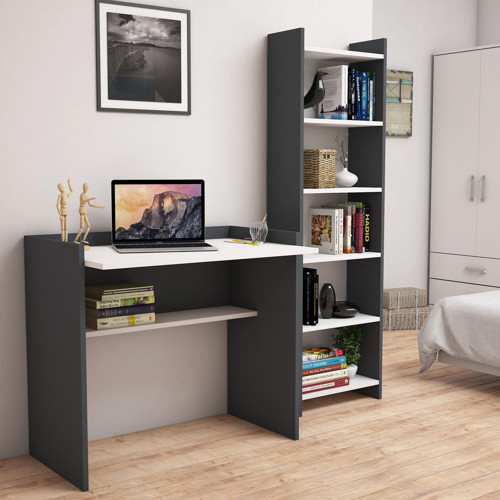 T2030 Kösem Kitaplık ve Çalışma Masası Antrasit