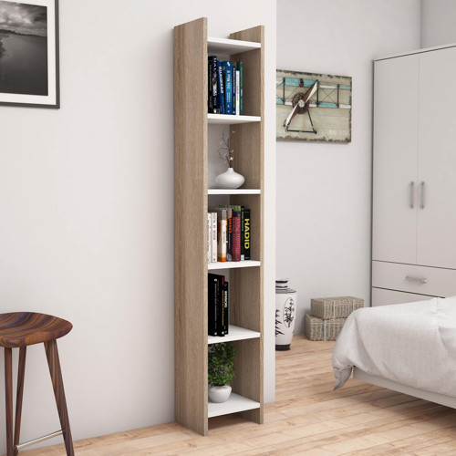 W1020 Hüma Kitaplık Ceviz/Beyaz 28.6cm